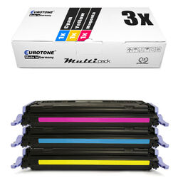 3x Eurotone ECO Toner für HP LaserJet CP-2600 Color 2600-N CM-1017-MFP 1600