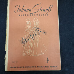 Klavier Johann Strauß "Berühmte Walzer", Noten antik