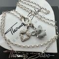 Thomas Sabo Kette & Carrier & Maus 🐭 & Flügel Herz Charm Anhänger 