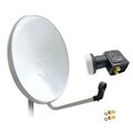 60cm Sat Anlage Digital Twin LNB 2 Teilnehmer Schüssel HD Antenne Spiegel 4K UHD