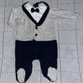 MAMAS & PAPAS❤️ Baby Jungen ❤️ Anzug Strampler * Einteiler ❤️mit Fliege❤️ 62 68