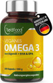 Omega 3 Kapseln aus Algenöl  - Vegan - 200 Kapseln 1000mg Algenöl DHA & EPA