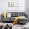 3-Sitzer Sofa mit Ottomane Ecksofa Bequeme Couch L-Form Schlafsofa Grau