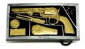 Pistole Gürtelschnalle Marineblau Colt Revolver & Box Militär Thema authentische Drachen Designs