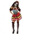 Halloween Kostüm Seniora Pita für Damen Gr. L Kleid Tag der Toten Fasching