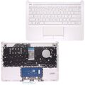 Kompatibel für HP 14-DK0001NG weiße Handauflage obere Abdeckung UK Tastatur + Trackpad