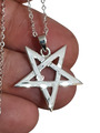 Hexerei 2. Grad Halskette Anhänger Pentagramm Wicca heidnisch 18 Zoll Sterlingsilber