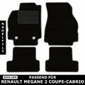 Für Renault Megane 2 Coupe-Cabrio 2003-2010 - Fußmatten Nadelfilz 4tlg Schwarz