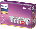 Philips LED Classic GU10 Lampe, 50 W, Reflektor, Warmweiß, 6Er Pack