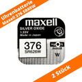 2 x Maxell 376 SR626W SR66 Silberoxid Batterie Uhren Batterie Knopfzelle 1,55V