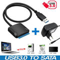 Festplatte Kabel  USB 3.0 zu SATA III Adapter SDD HDD Konverter für 2.5" 3.5" DE