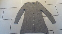 Zara Cardigan Wolle Pullover Taupe Beige Braun Gr. M