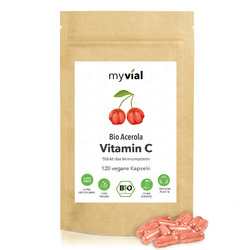 Bio Vitamin C 120 Kapseln: Natürliches Acerola | Hochdosiert | Made in Germany