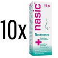 10x Nasic Nasenspray für Erwachsene, 15 ml,  PZN 10065578