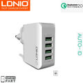 LDNIO USB Netzteil SCHNELL Ladegerät 4-Port Adapter für iPhone 14|15+|Pro|Max