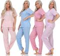 Damen Pyjama zweiteiliger Schlafanzug Nachtwäsche, Gr. M L XL 2XL