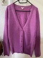 Grüne Erde cardigan Strickjacke lila Beere Schurwolle S 36 38