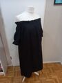 Damen Carmenkleid schwarz Baumwolle Gr. XL 50 52 Midikleid Sommerkleid Urlaub