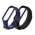 2x Ersatz Armband in Schwarz Blau Xiaomi Mi Band 3 / 4 Fitness Sport Tracker 