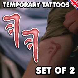 UK Mark of Cain - Supernatural Narbe Dämon temporäres Tattoo Cosplay 2er SET