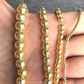 Hämatit Perlen helles Gold 2mm, 3mm, 4mm, 6mm, 8mm - Hämatitperlen am Strang