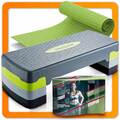 Aerobic Step Elite Steppbrett Fitness Stepper-Brett + Antirutsch-Matte; 3-Höhen