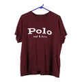 Ralph Lauren Spellout T-Shirt - XL burgunderfarbene Baumwolle