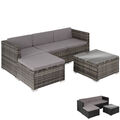 Poly Rattan Sitzgruppe Lounge Gartenmöbel Set Garten Garnitur Sofa Hocker Tisch