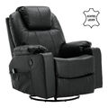 MCombo Massagesessel Relaxsessel Dreh+Schaukel manuell verstellbar Echtleder7050