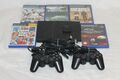 Playstation 2-Sony Ps2 Slim + 2x Controller + Alle Kabel + 5  PS2 Spiele
