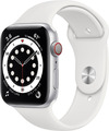 Apple Watch Series 6 GPS + LTE W/44MM Aluminium Hülle Weiß Band (Silber) - Gut