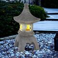 Solar Garten LED Lampe Leuchte Solarleuchte Asia Deko Licht Stein Pagode Figur