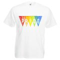 T-Shirt Unisex weiß LGBT Pride Regenbogen Jagd Flagge Festival