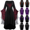 Damen Karneval Mittelalter Hexe Vampir Gothic Kleid Kostüm Cosplay Halloween NEU