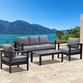 MeXo 5 Sitzer Gartenlounge-Set Alu Gartenmöbel Set Gartengarnitur Sitzgruppe SW