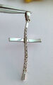 CROCE STILIZZATA IN ORO BIANCO 18KT CON CUBIC ZIRCONIA - 18KT SOLID GOLD CROSS