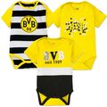 BVB Babybody Borussia Dortmund Streifen Block Sterne Gr. 50-56 62-68 74-80 Body