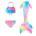 Meerjungfrau Prinzessin Kinder Badeanzug Bikini Kleidung Einzelne Flosse--