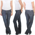 Damen Schlaghose Bootcut Jeans Hose Hüftjeans Stretchjeans Flared Weites Bein