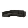 Ikea Nockeby Bezug für 3-Sitzer Sofa mit Stuhl LINKS, Teno dunkelgrau 202.838.28