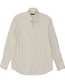 Hugo Boss Herrenhemd Größe 16 1/2 42 Large weiß gestreift Baumwolle BD38