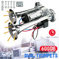 600DB 12V Dual Trumpets Super Loud Car Electric Horn Truck Boat Train Speaker DE