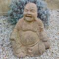 Buddha Figur Terrakotta Patina Skulptur Asia Statue Garten Deko Dekoration 45 cm