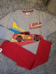 Cars McQueen Jungen Pyjama Kinder Schlafanzug Rot/grau Schlafhosen 98/104 Neu