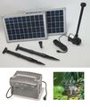 20W Solarpumpe Teich Solar Pumpe Akku Batterie Gartenteich Springbrunnen 1500L/h