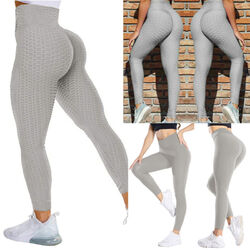 Damen Anti-Cellulite Leggings Yoga Hose Push Up Fitness Gym Kompression Trousers