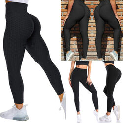 Damen Anti-Cellulite Leggings Yoga Hose Push Up Fitness Gym Kompression Trousers