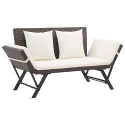 3-Sitzer Gartenbank Poly Rattan Sitzbank Gartensofa Lounge Sonnenliege Möbel 
