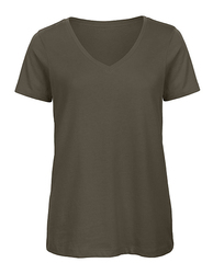 B&C Damen T-Shirt Bio-Baumwolle V-Ausschnitt Kurzarm weich XS-XXL TW045 NEU