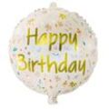 Folienballon "Happy Birthday", pastell/gold, 45 cm Ø